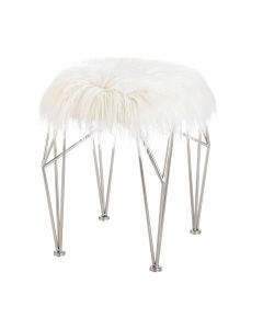 FUR STOOL WITH PRISM LEGS